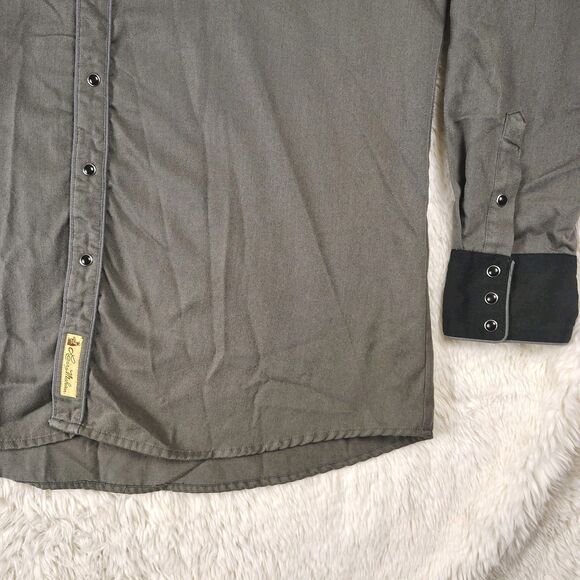 Larry Mahan Cowboy Collection 2XL Western Shirt Embroidered Floral Black Snaps - Picture 3 of 7